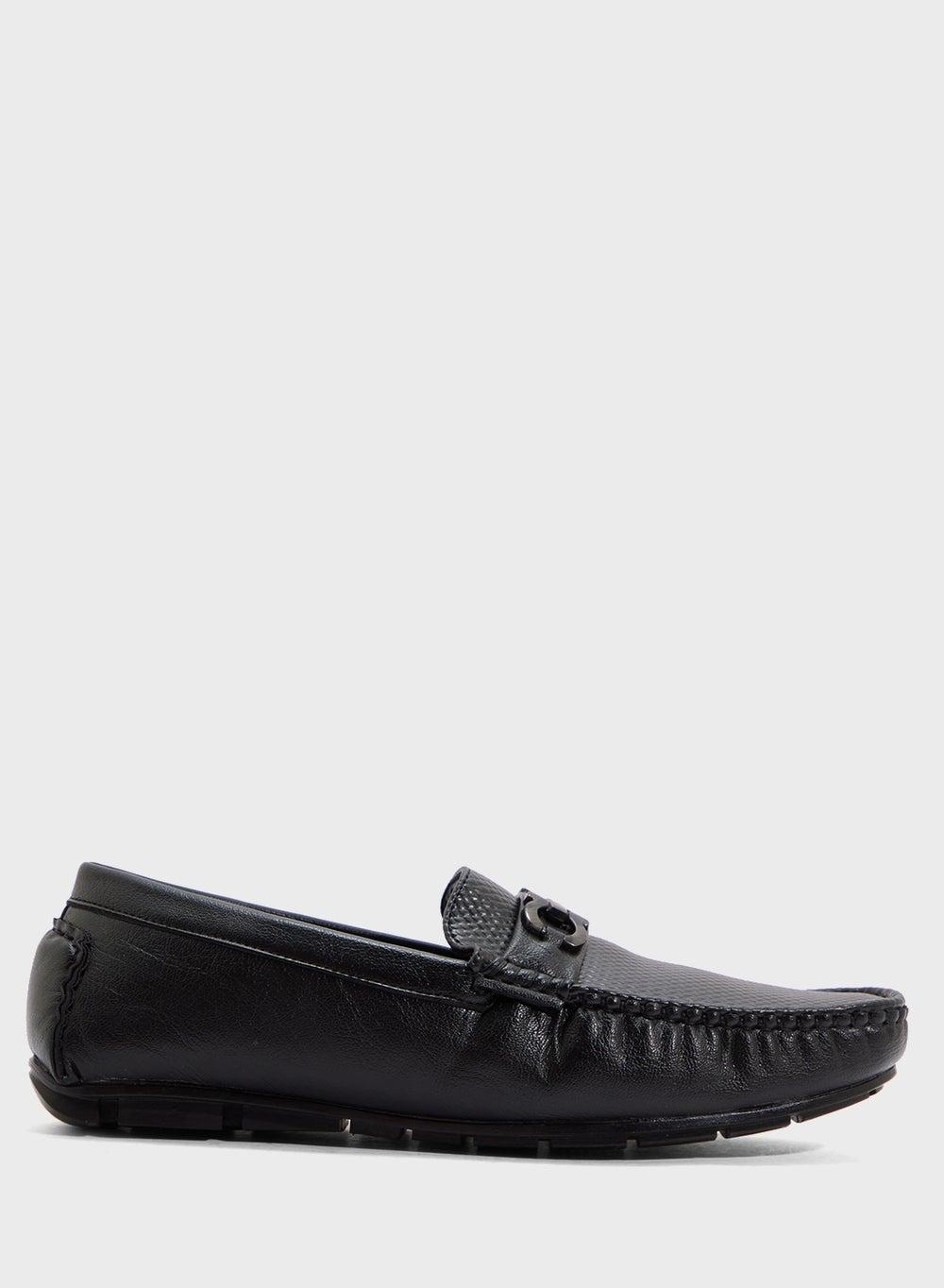Ava 2025 02 Trim Detail Elegant Black Loafers - Image 1
