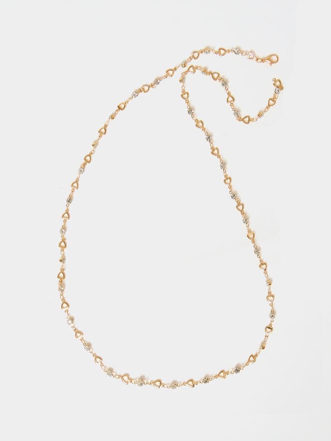Styli Embellished Heart Trail Necklace – Radiant Elegance - Image 1