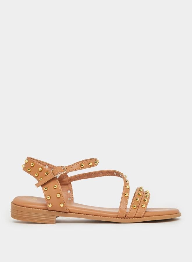 Chic Studded Ankle Strap Sandals - Elegant Comfort - Image 1