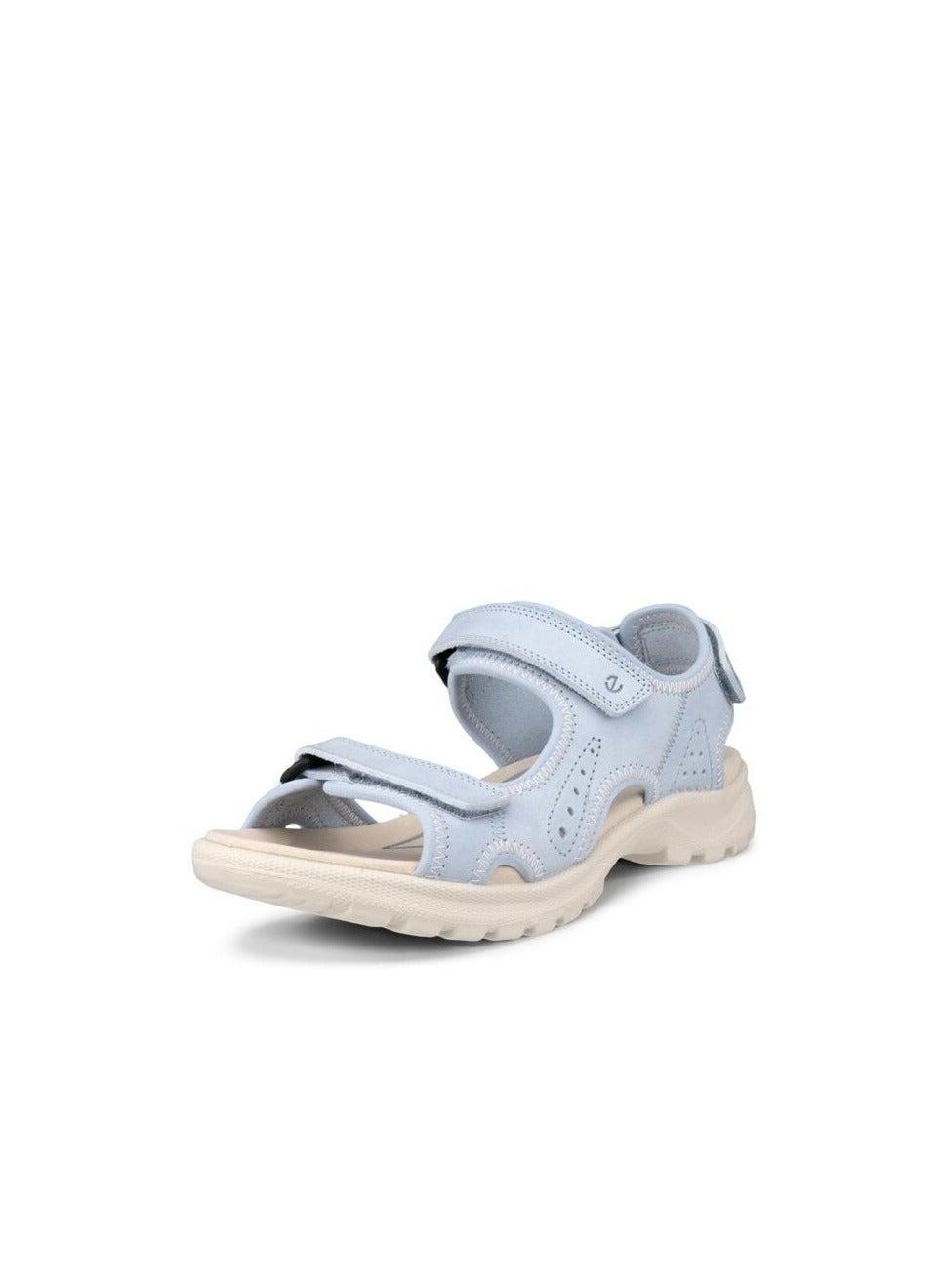 ECCO Onroads W Dusty Blue - Elegant Leather Flat Sandals - Image 1