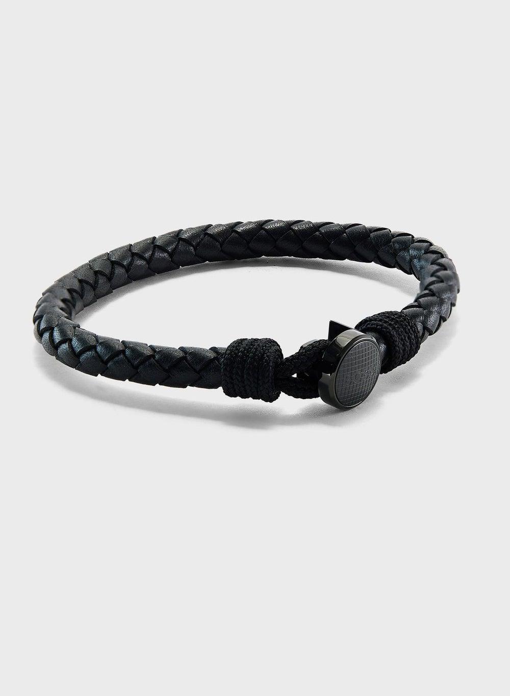 BOSS Thad Black Leather Bracelet 1580468M - Elegant and Bold - Image 1