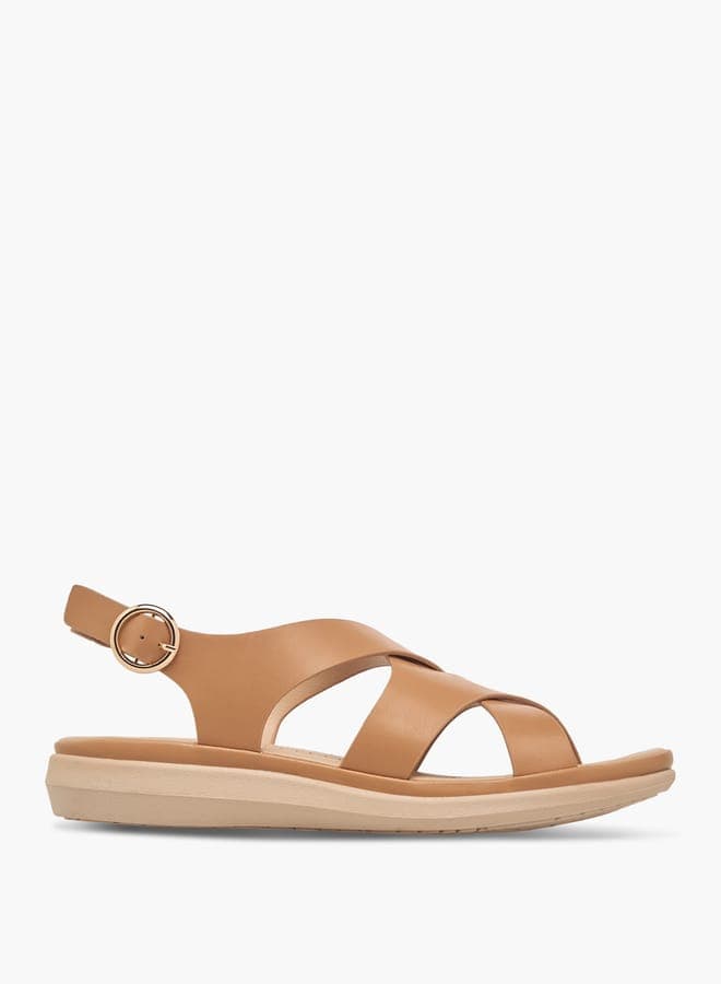 Elegant Onexre028Brown Cross Strap Women's Sandals - Image 1