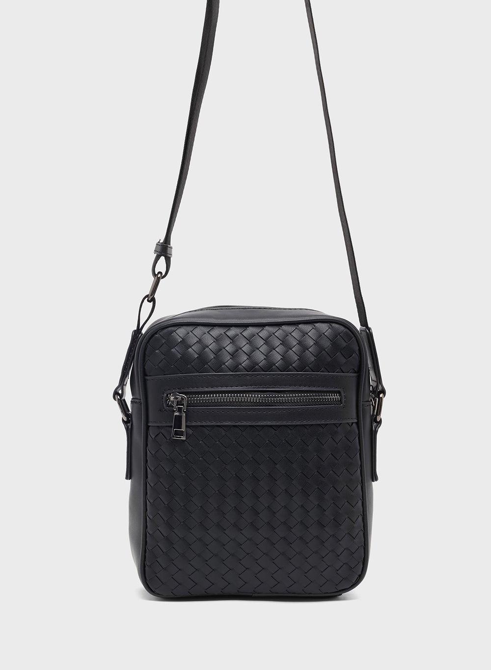 Robert Wood Men's Braided Messenger Bag: Sleek & Spacious - Image 1