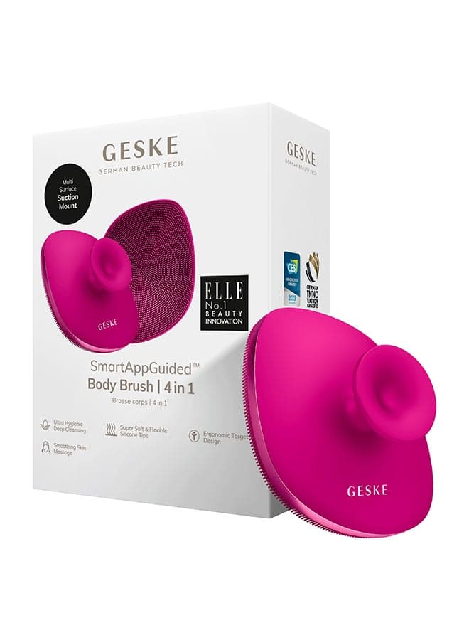 GESKE Magenta Luxe 4-in-1 Soft Silicone Body Cleansing Brush - Image 1