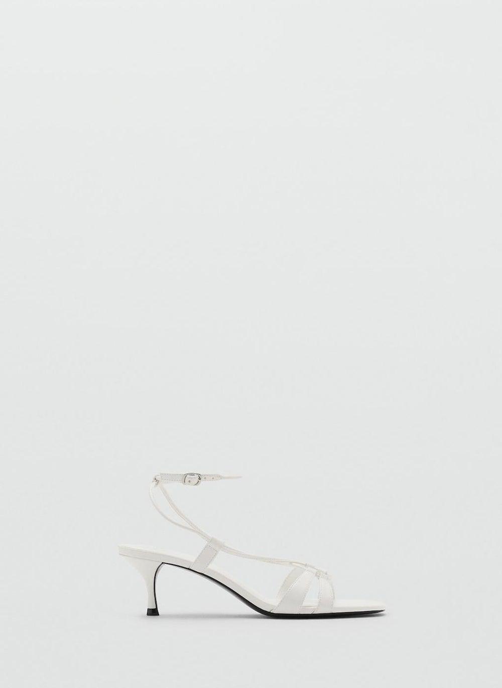 Chic White Combined-Strap Kitten Heels, Style 87017168 01 - Image 1