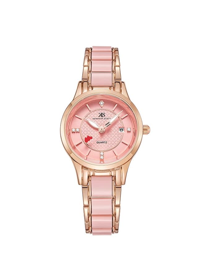 KENNETH SCOTT K23517-RCPP Elegant Ceramic Women's Watch - 30mm - Image 1