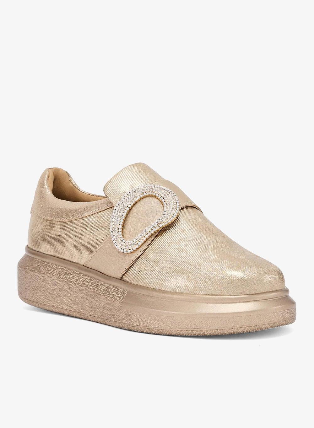 Anaar Maverick Gold Classic Sneakers for Women - Image 1
