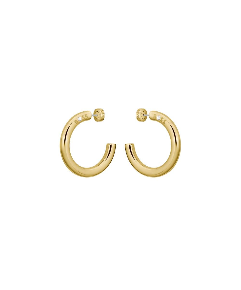 BOSS Alive Elegant Hoop Earrings for Women with Crystal Stud - Image 1