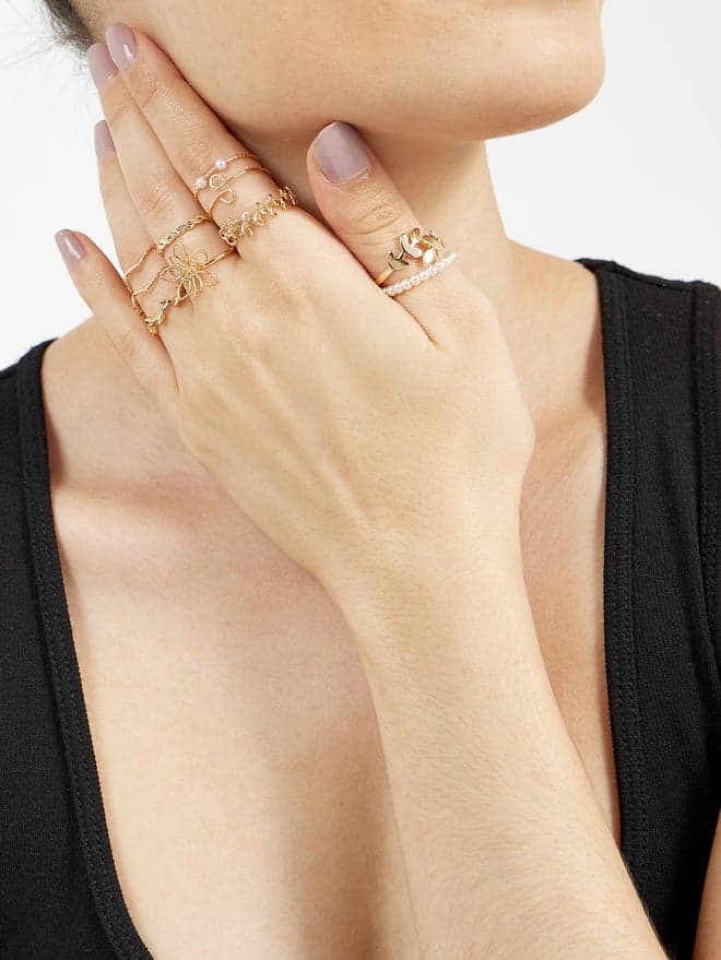 Elegant Styli Assorted Women's Ring Collection - Set of 10 - Image 1