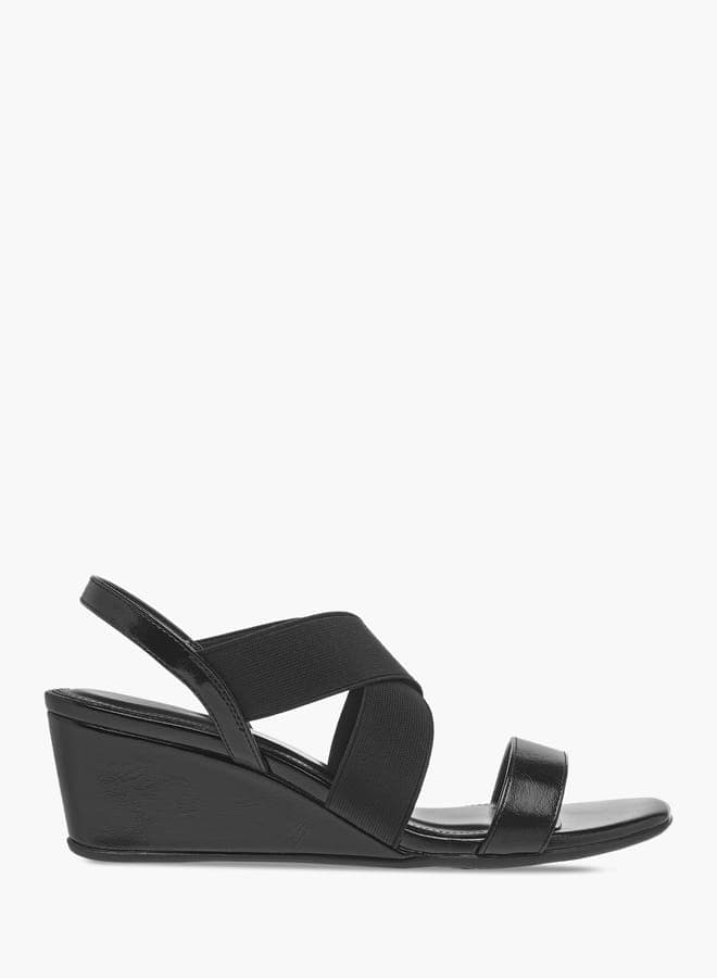 Elegant Cross Strap Wedge Sandals for Women - W23W674Black - Image 1
