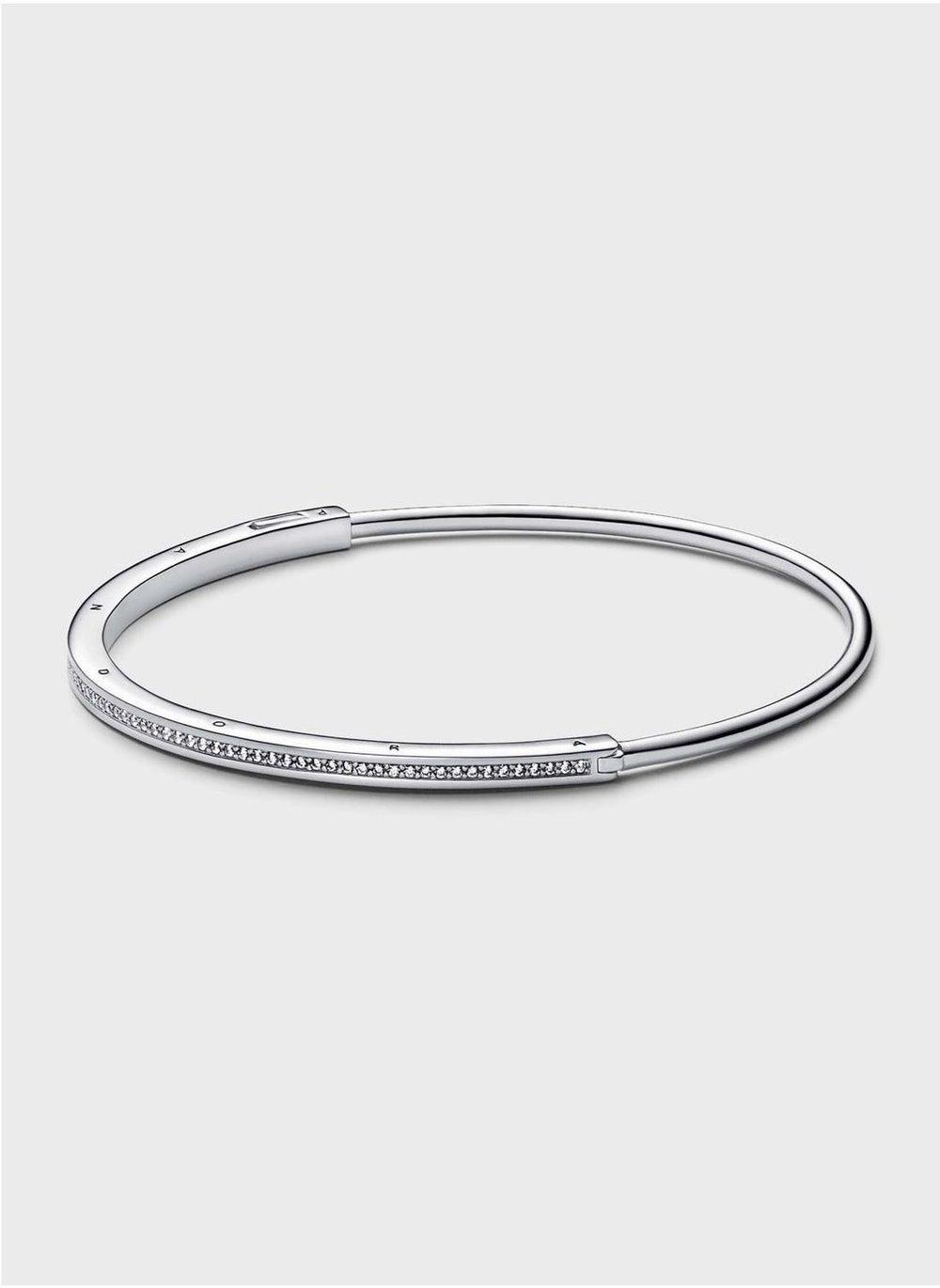 PANDORA Signature I-D Pavé Silver Bangle - Image 1