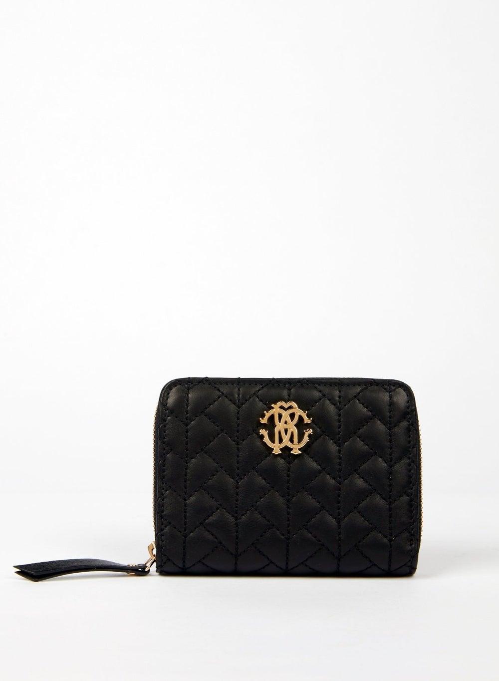 Roberto Cavalli Black Nappa Quilted Women's Wallet - Image 1