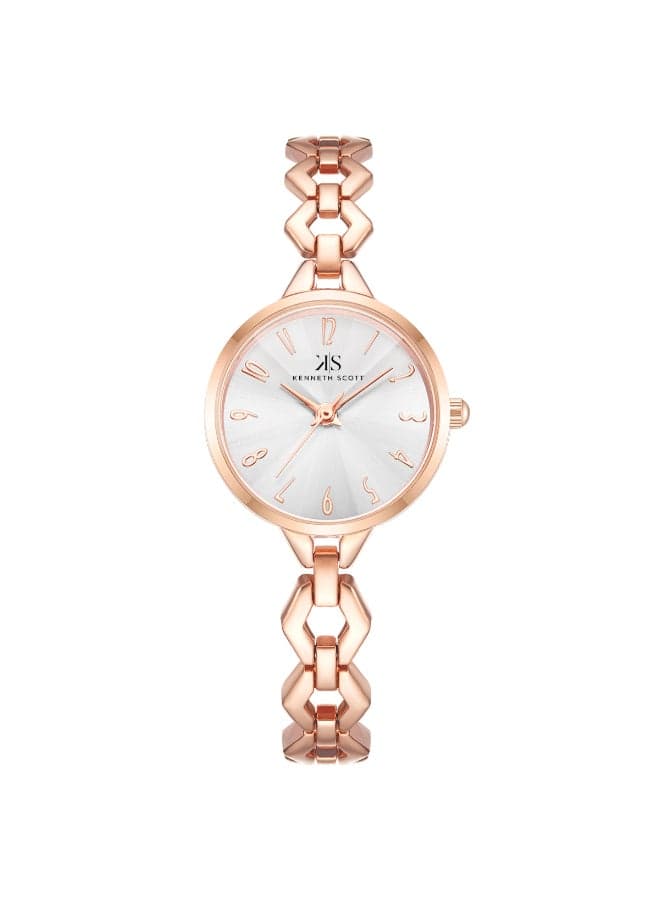 KENNETH SCOTT K23508-RBKS Elegant Rose Gold Analog Watch - 28mm - Image 1