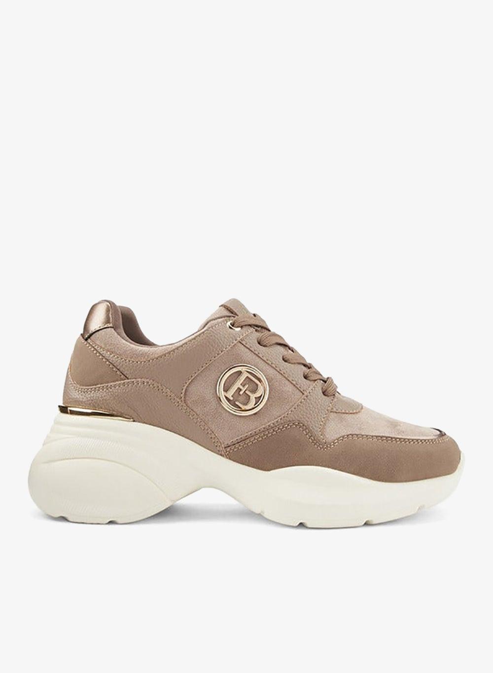Onexrjyp5 04A Taupe Low-Top Panelled Lace-Up Sneakers - Image 1