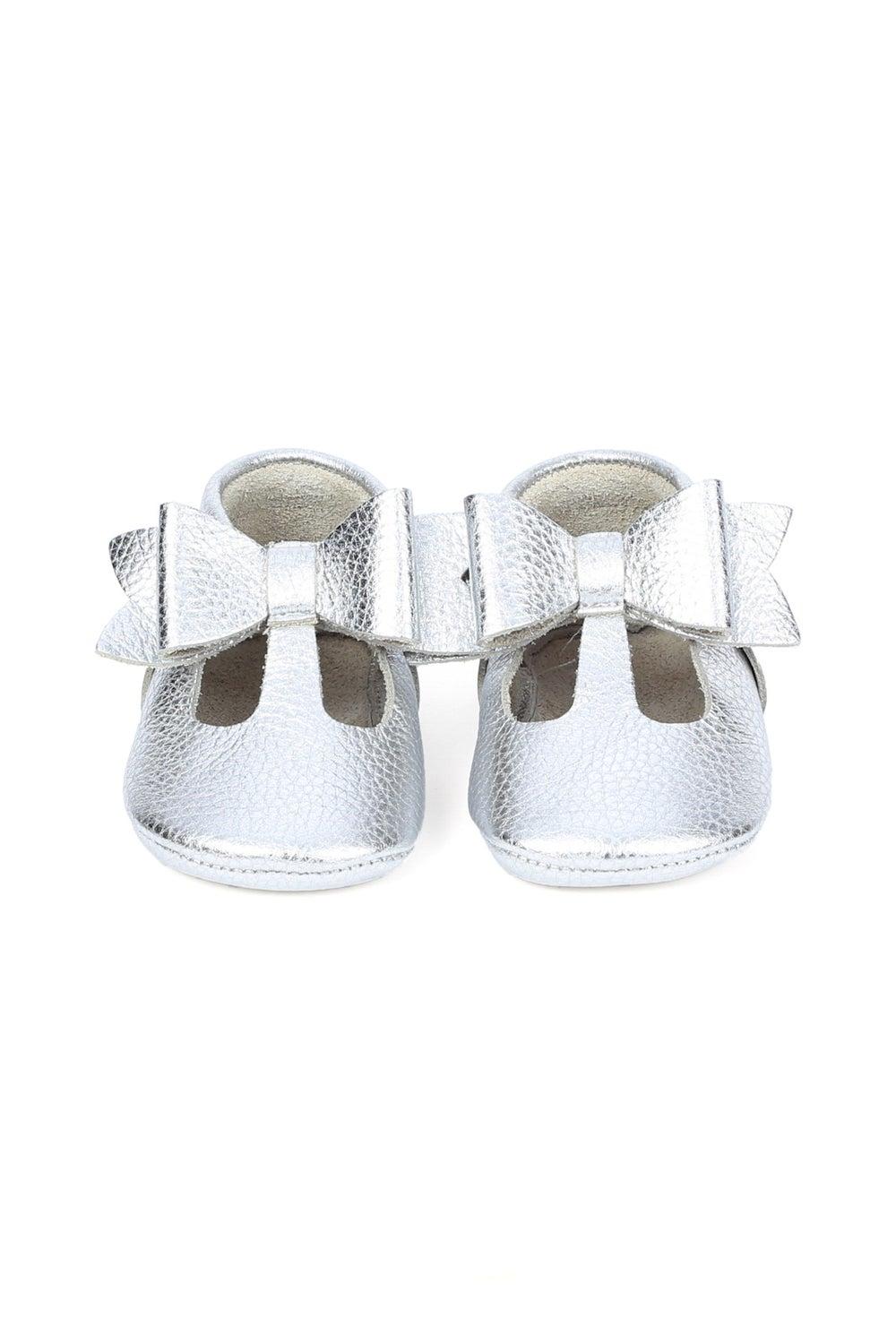 Yoyo Junior Silver Leather Moccassins: Turkish Craftsmanship - Image 1