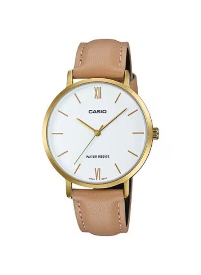 CASIO Elegance LTP-VT01GL-7BUDF: 34mm Women's Leather Watch - Image 1