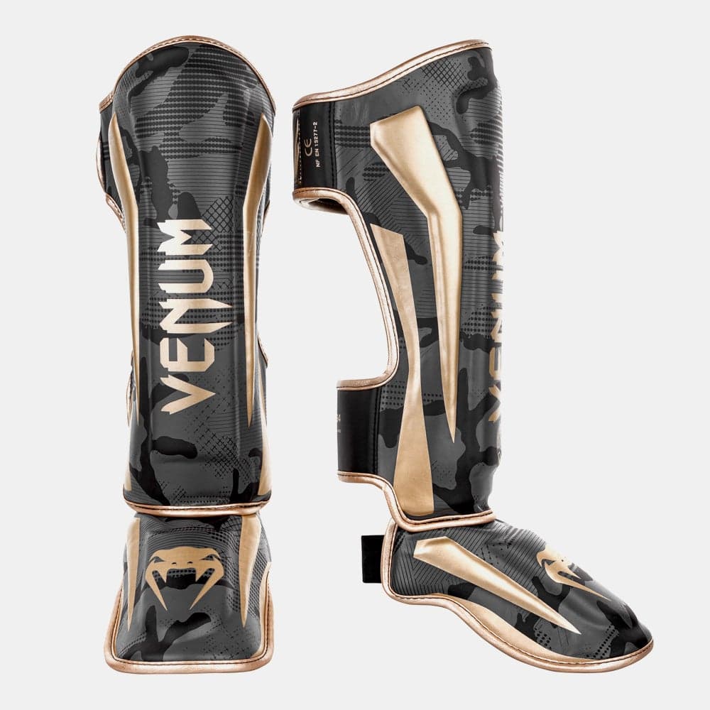 VENUM Elite Premium Semi-Leather Boxing Shin Guards - Image 1