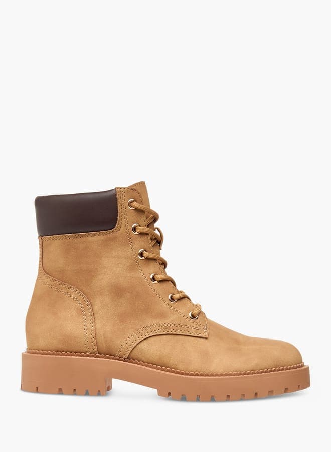 Lz13939 Pand Chic Tan Ankle Boots with Chunky Sole - Image 1