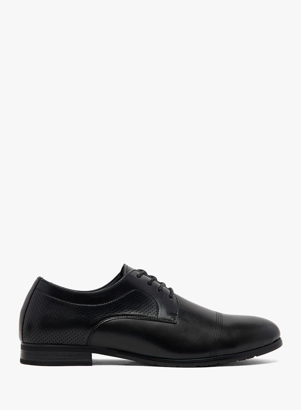 D6138 10 Black Perforated Elegance Formal Lace-Ups - Image 1
