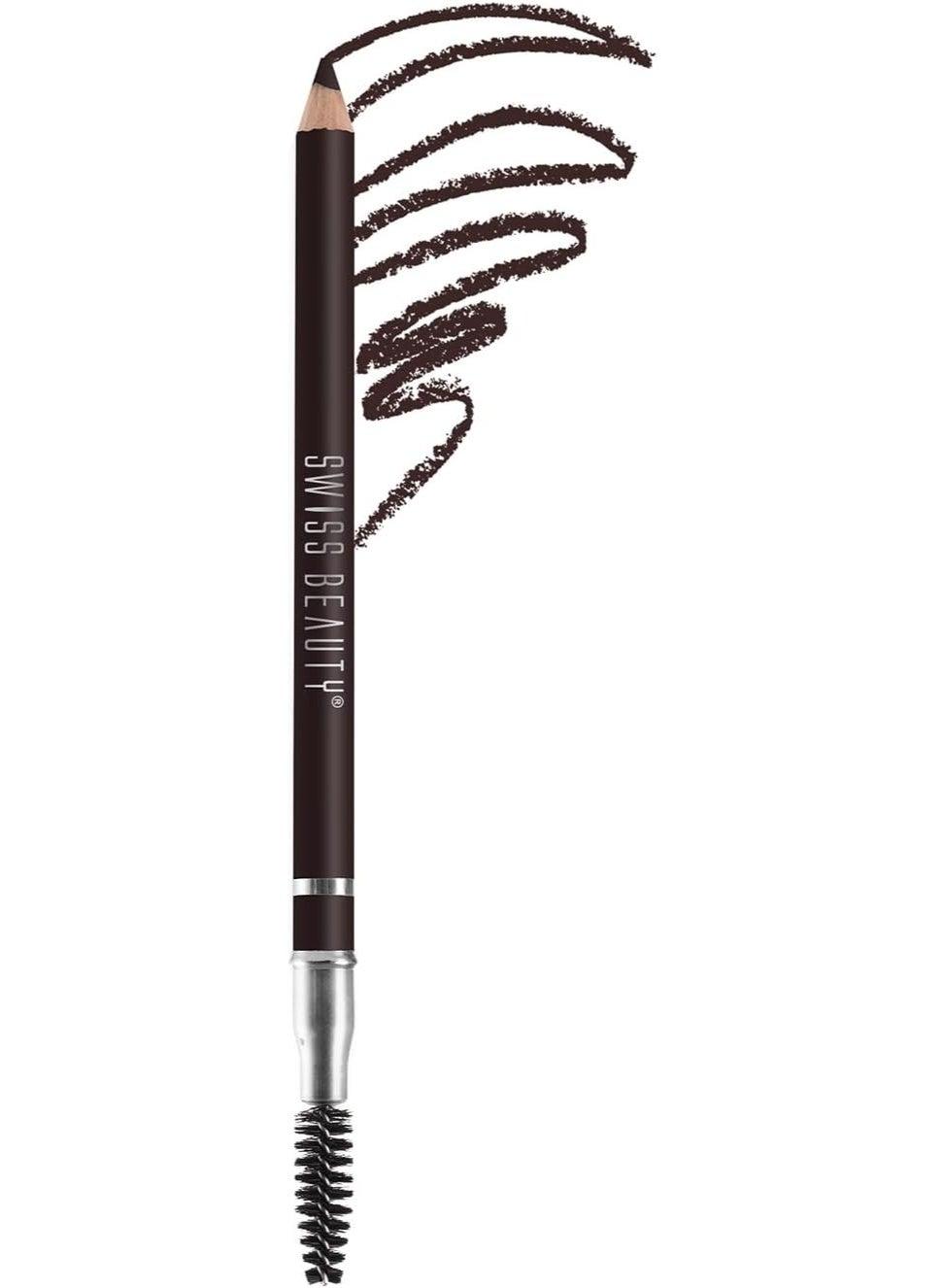Swiss Beauty Deep Brown Eyebrow Definer Pencil with Spoolie, 1.5Gm - Image 1