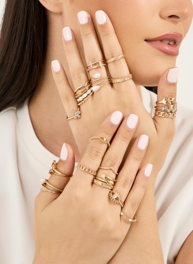 Styli 23-Piece Enchanting Embellished Ring Set for Women - Image 1