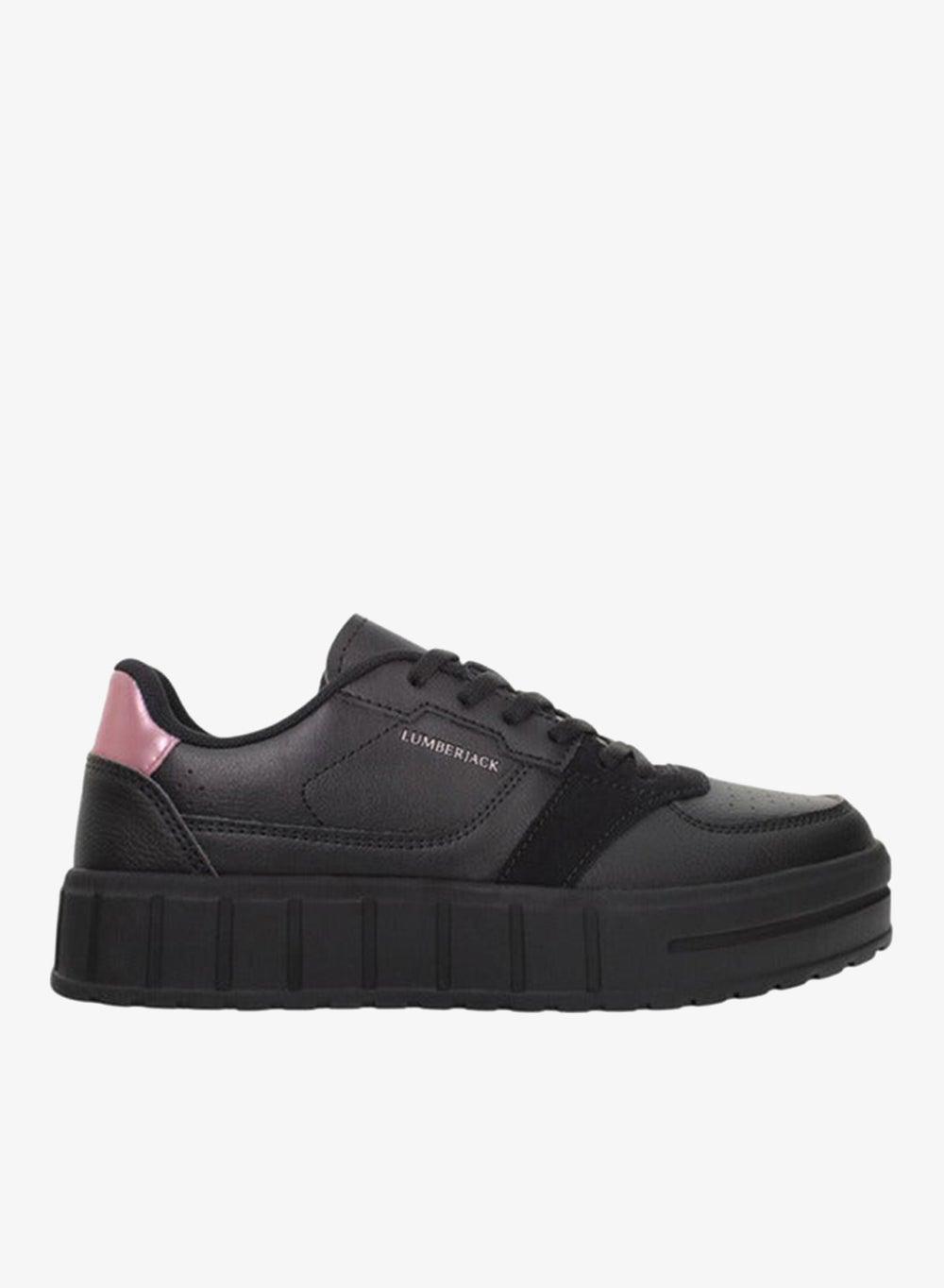 A10224359612020 Elegant Women's Black Panelled Sneakers - Image 1