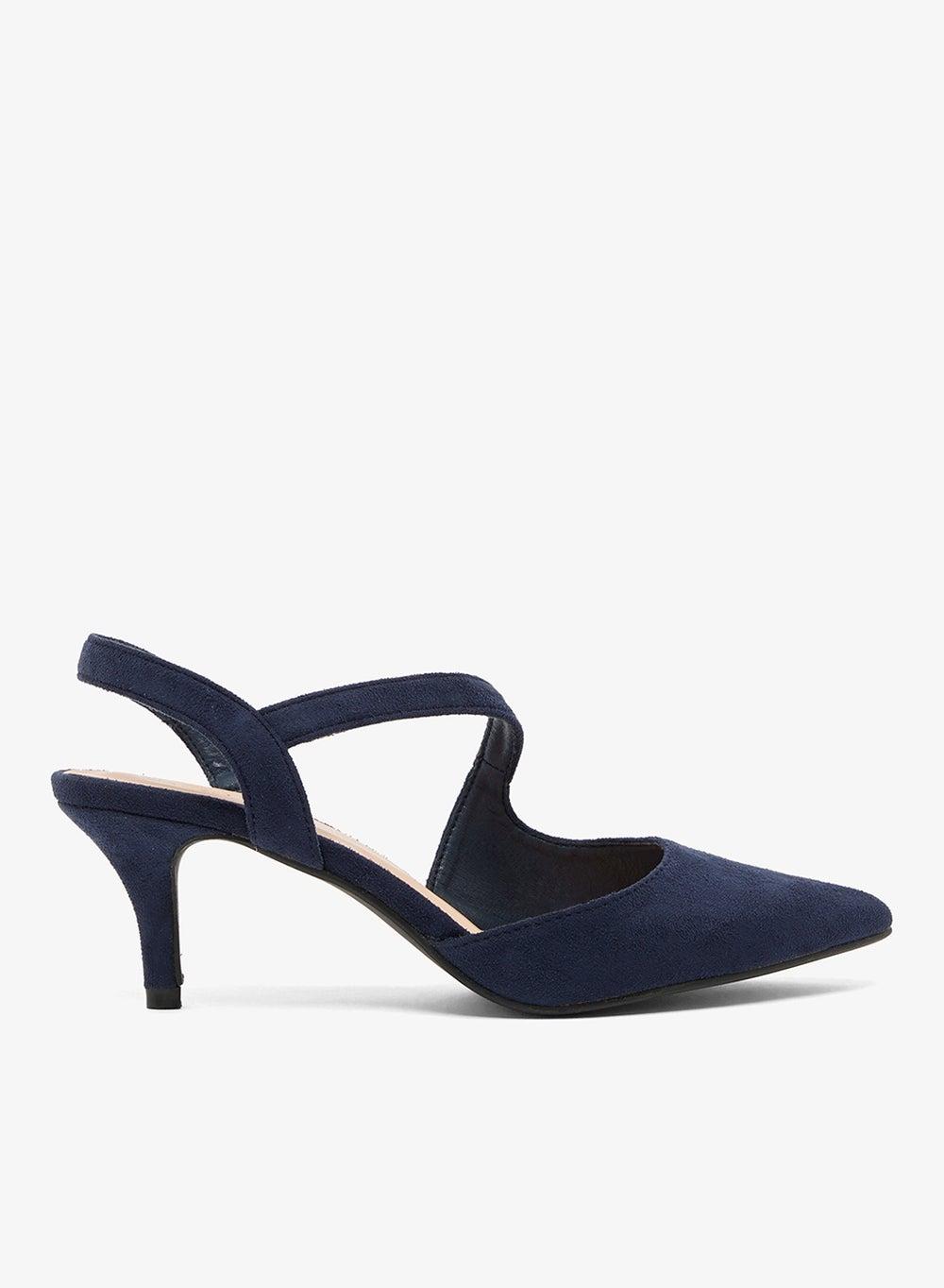 Elegant Navy Mid Heel Slingback Pump - Model 40 - Image 1
