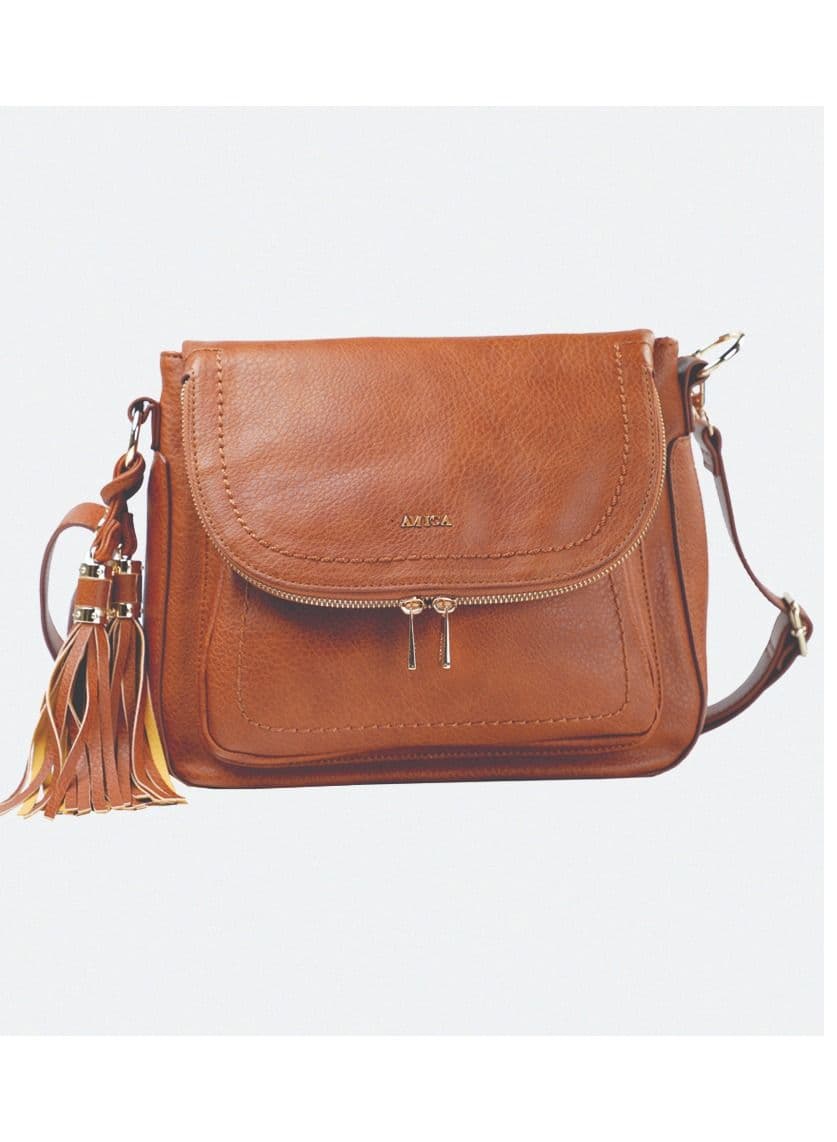 AMICA Tan Carina Leather Cross Body Bag: Effortless Elegance - Image 1