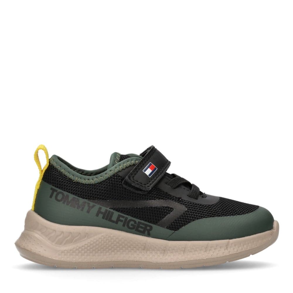 T1B9 34110 Little Low Top Military Green Sneakers for Boys - Image 1