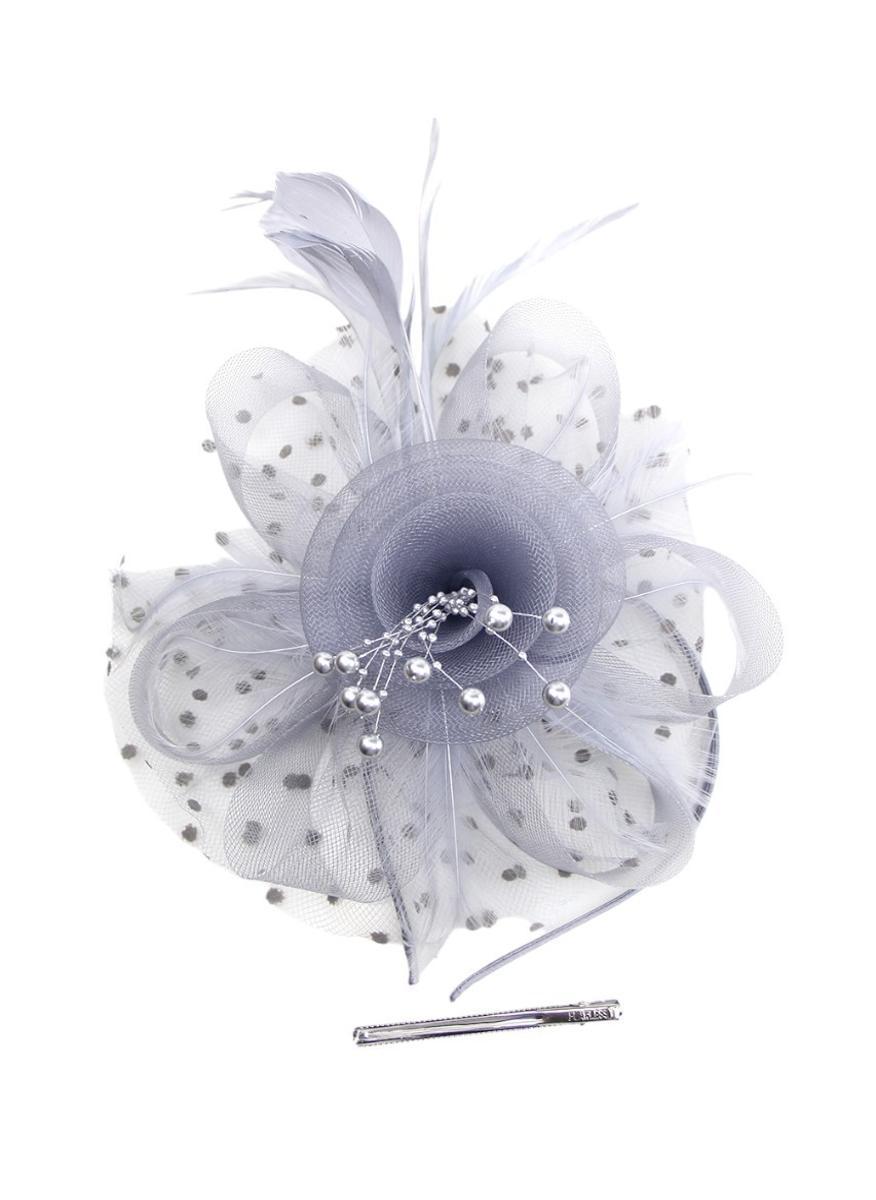 Ddaniela Monalisa Grey Fascinator - Elegant Tea Party Headwear - Image 1