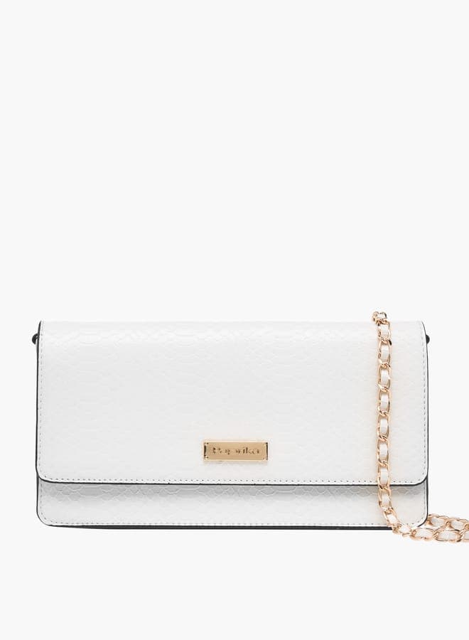 Paprika Textured Crossbody: Chic Chain Strap and Elegant Flap - Image 1