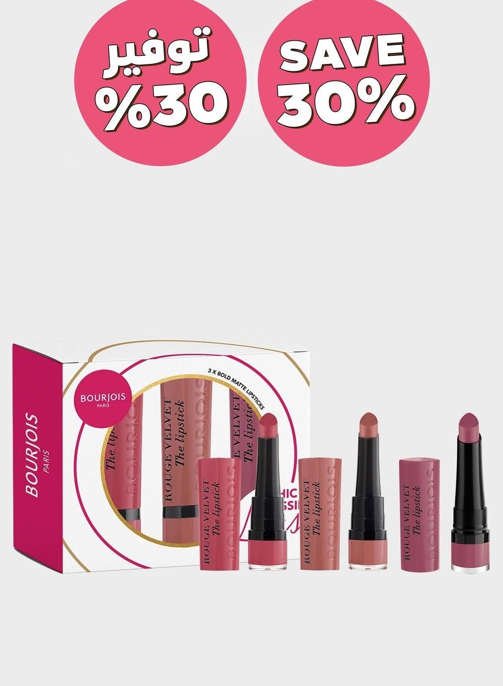 Chic Gossip Lip Ensemble: 3 Velvet Pinks - Image 1
