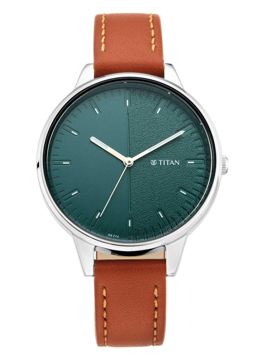 TITAN Precision Earth Tones Leather Watch for Women - Image 1