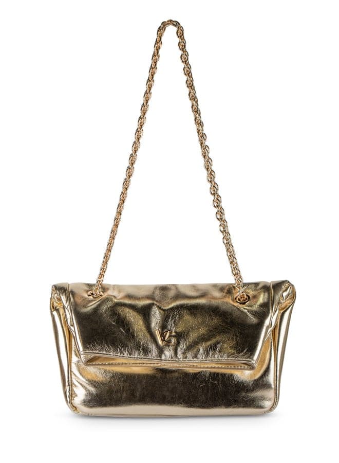 Vincci Gold Elegance: Chic Shoulder Bag with Luxe Chain Strap - Image 1
