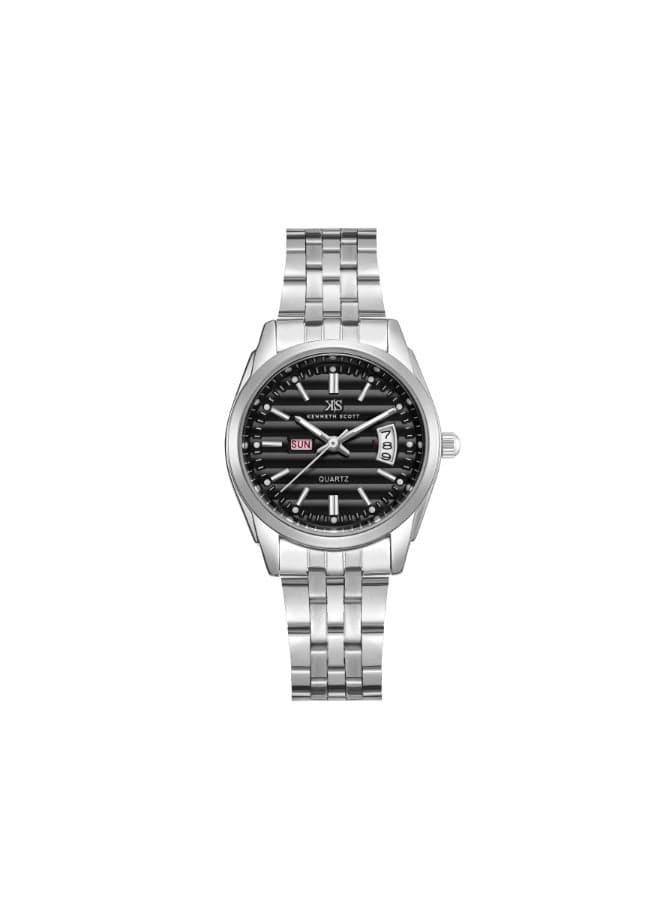 KENNETH SCOTT K23554-SBSB Elegant Steel Analog Watch for Women - Image 1