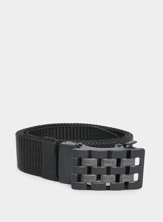 Styli Men's Textured Belt with Sleek Metal Buckle - Image 1