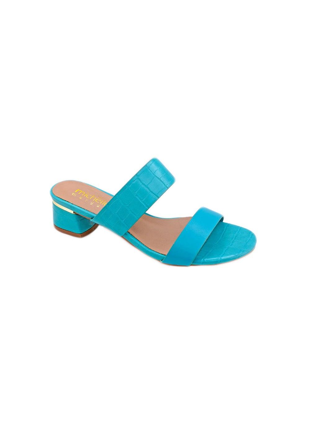Michelle Morgan 113Rc905 Turquoise Mule Block Heels - Image 1