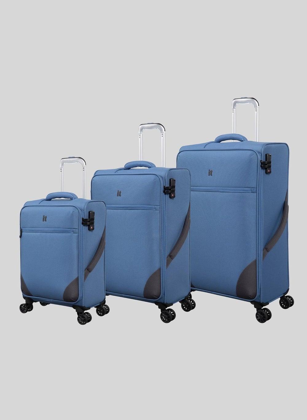 Elegant Blue Soft Suitcase: IT Luggage for Travel Enthusiasts - Image 1