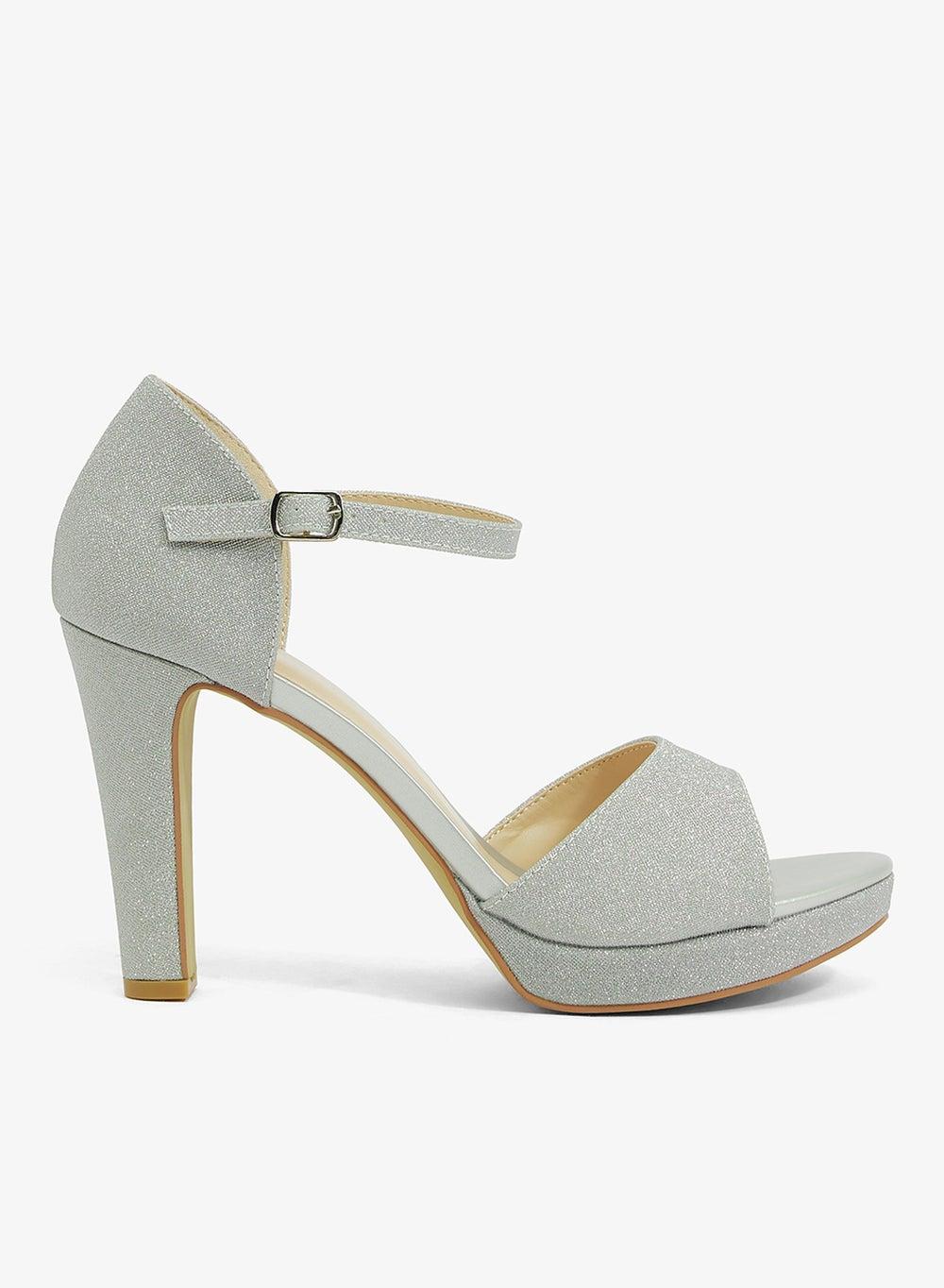 Elevate Chic F12047Rx1 Platform Heeled Sandal in Silver - Image 1