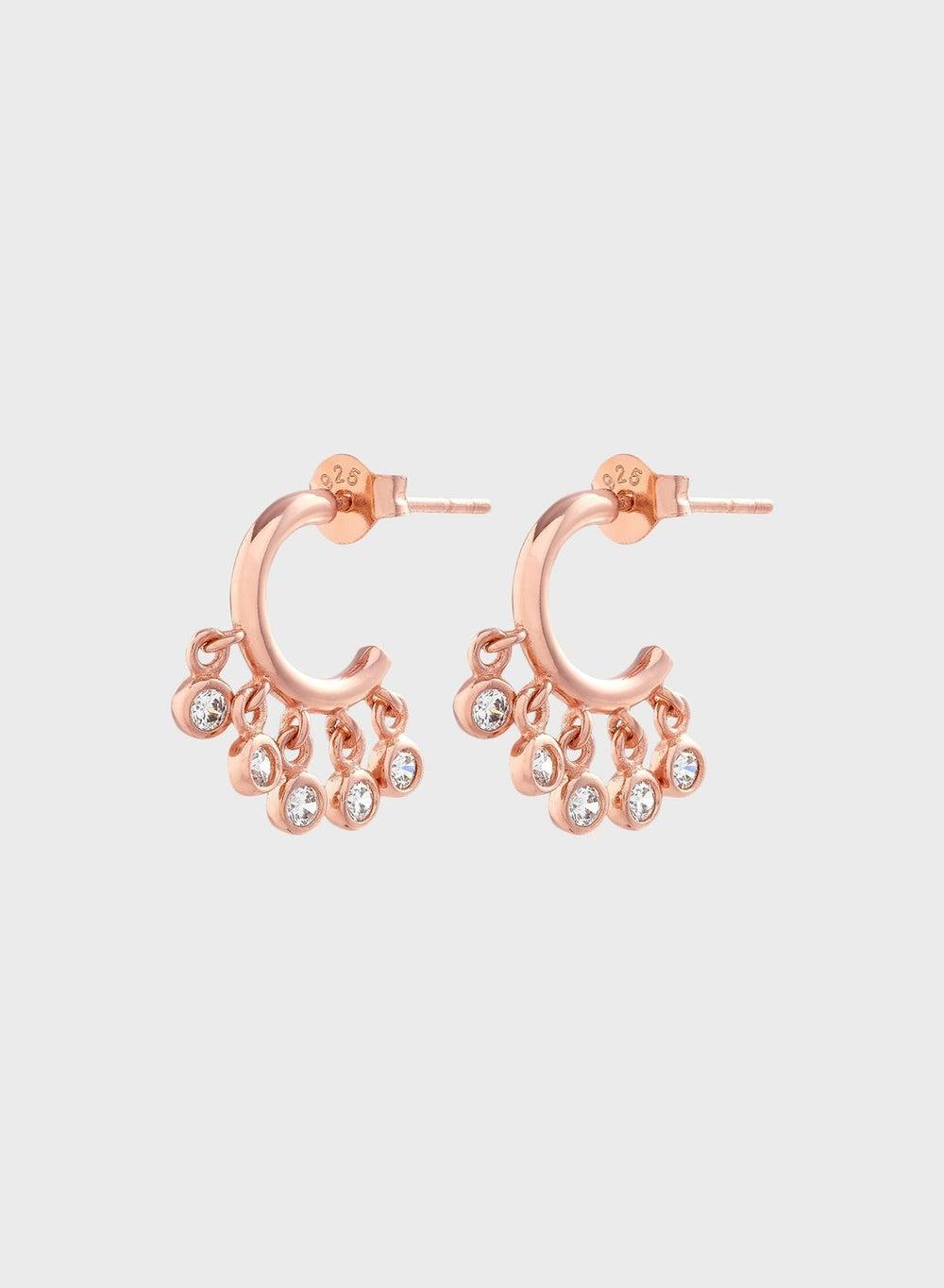 OLIVIA BURTON Sterling Silver Crystal Hoop Earrings - Image 1