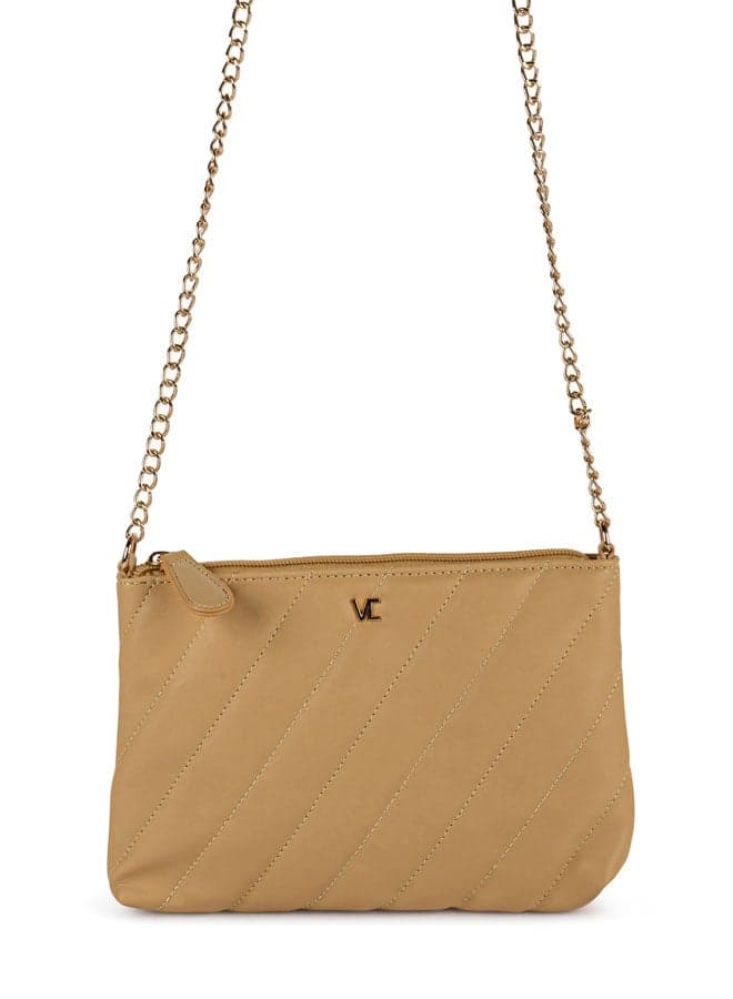 Vincci Yellow Elegance: Quilted Shoulder Bag with Chain Detail - Image 1