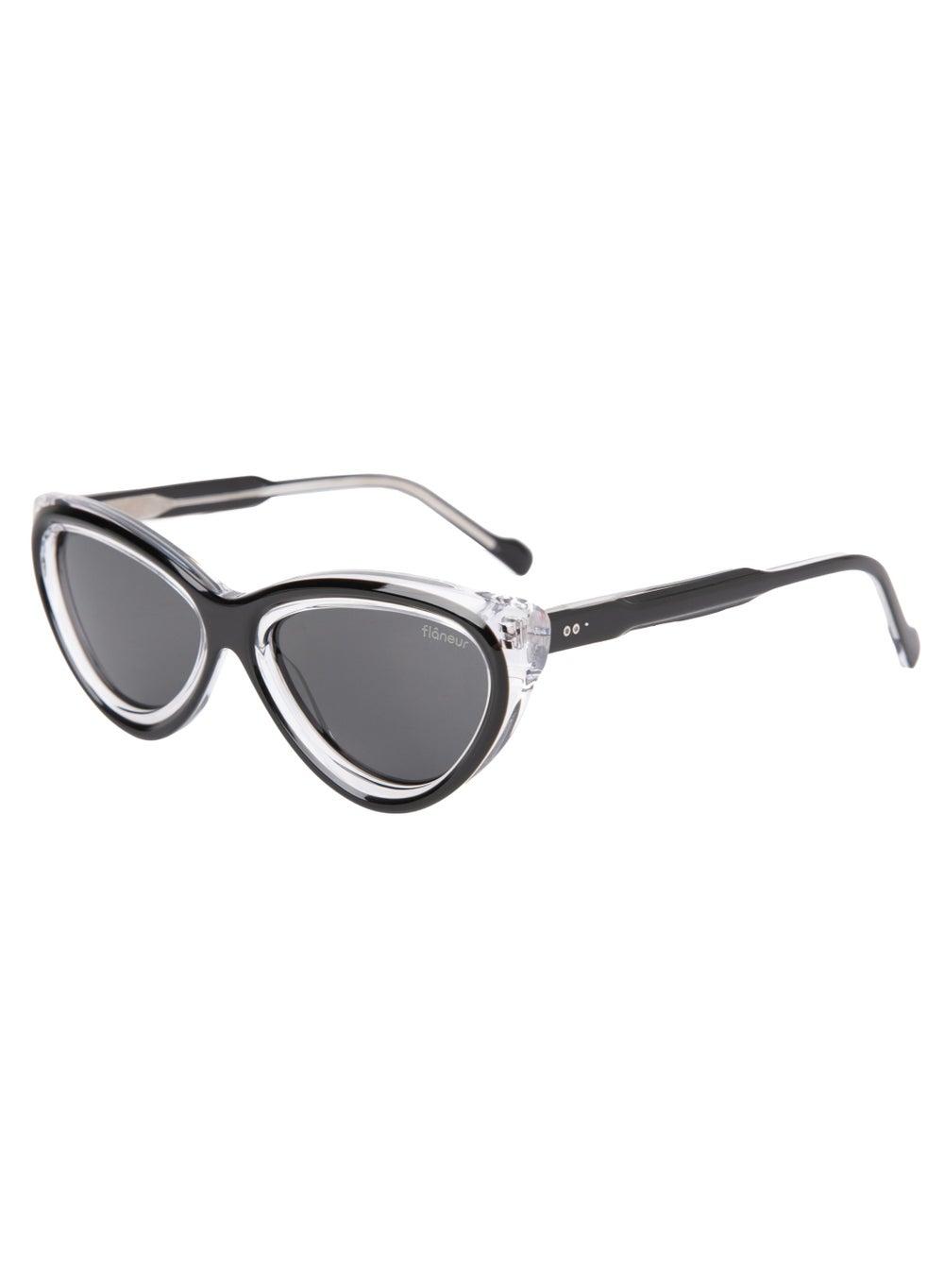 Flâneur Cats Eye Polarized Sunglasses - Grey UV Protection - Image 1