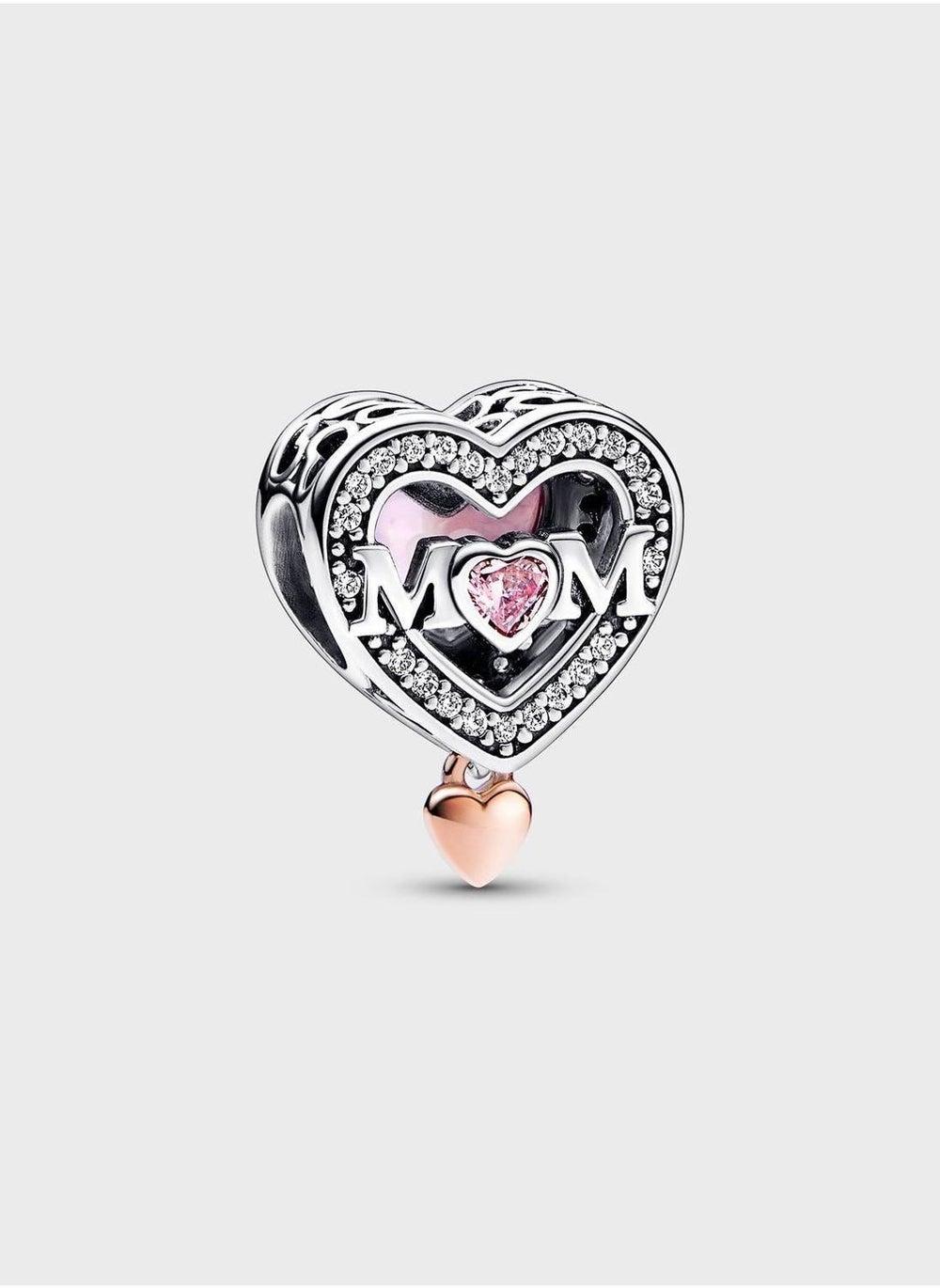PANDORA Rose Gold Mum Heart Charm Bracelet - Sterling Silver - Image 1