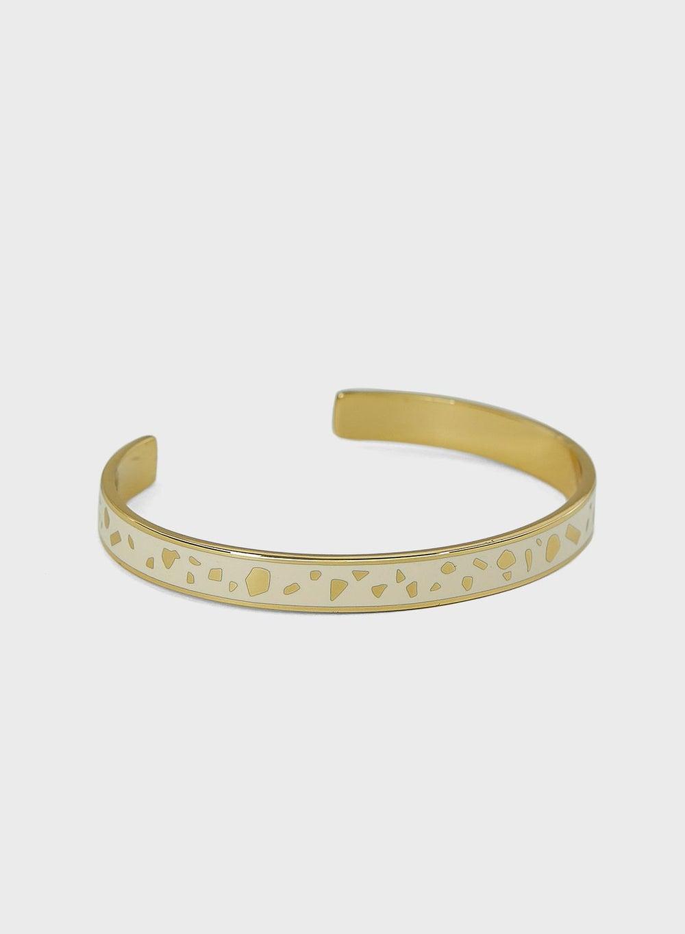 Bangle Up Golden Enamel Cuff - Adjustable Elegance - Image 1