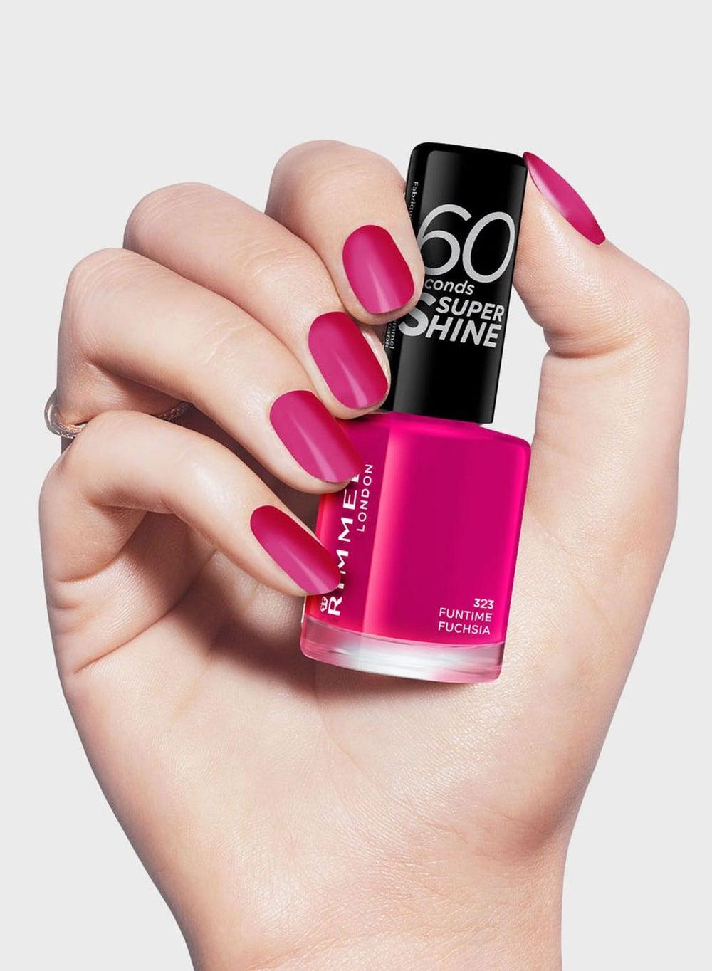 Rimmel Funtime Fuchsia Quick Dry Nail Polish 323, 8ml - Image 1