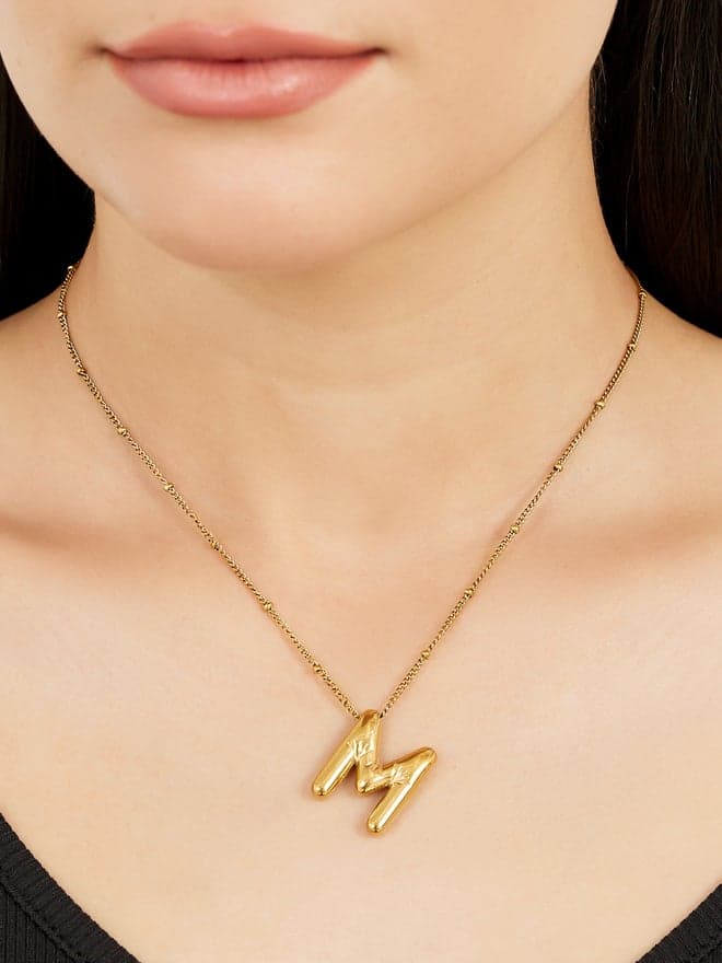 Elegant Initial M Pendant Necklace - Styli Collection - Image 1