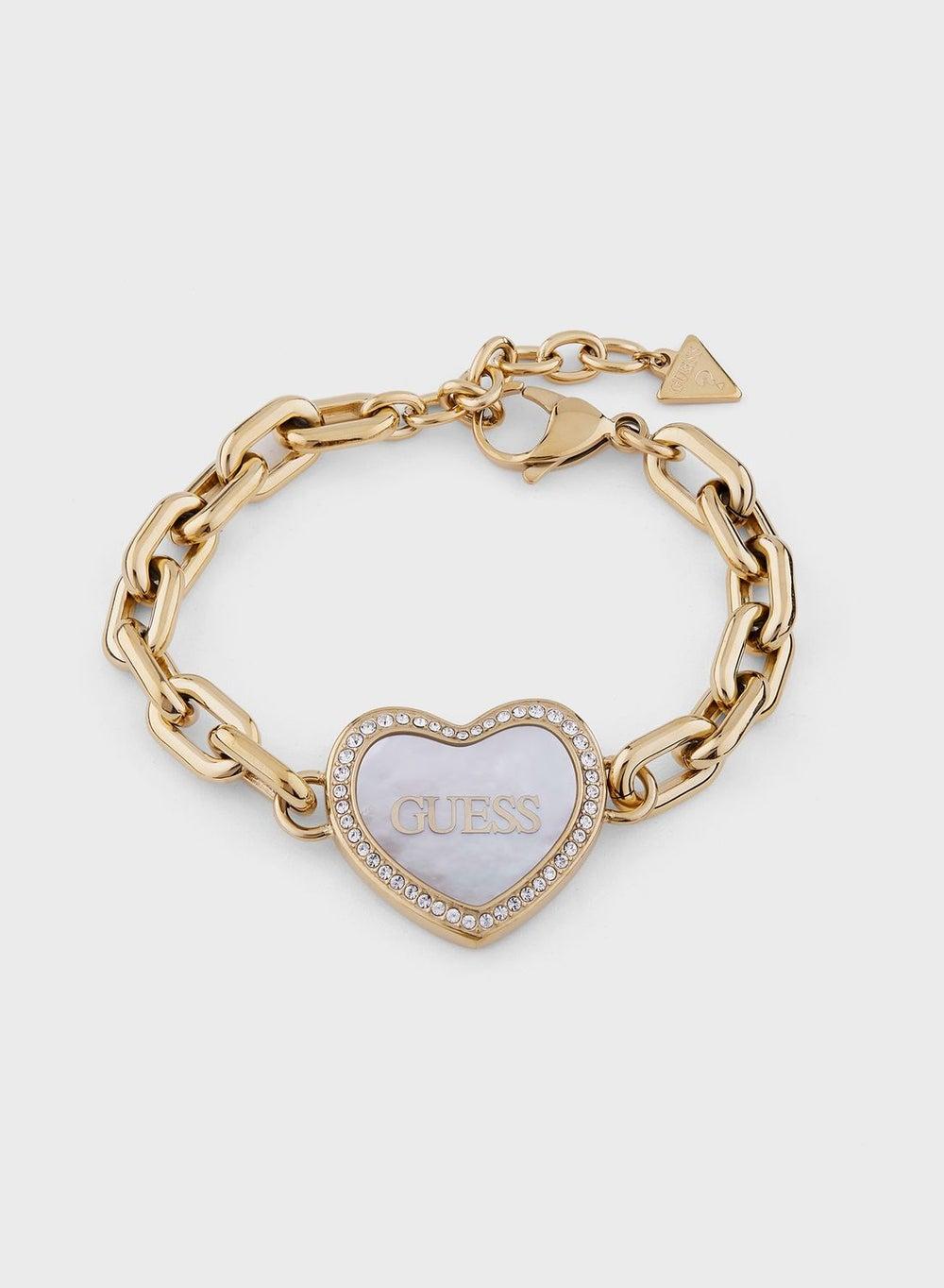 GUESS Big Hollow Heart Elegant Stainless Steel Bracelet - Image 1