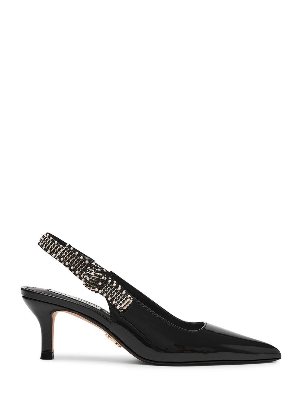 Ensemble Sling Back Heeled Sandals - BLK PATENT Elegance - Image 1