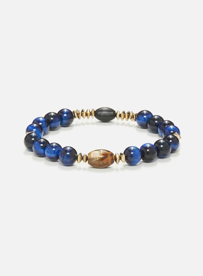 CHRYSOSTOMOS Glossy Tiger's Eye Artisan Bracelet for Men - Image 1