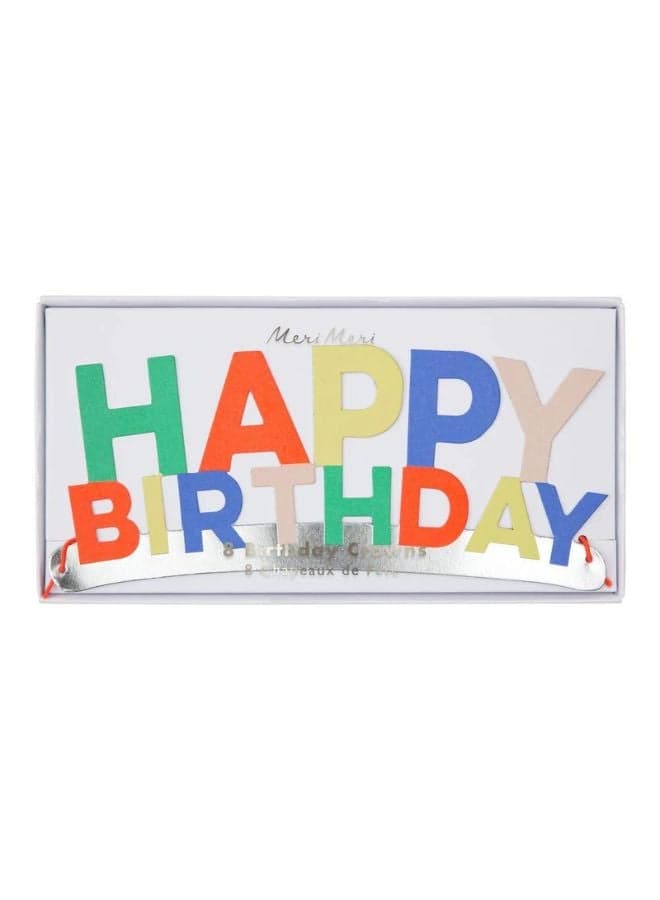 Meri Meri Elegant Birthday Party Crowns — Pack of 8 - Image 1